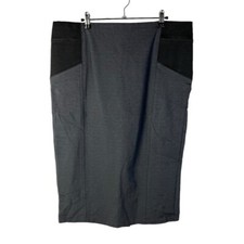 Iris Dark Charcoal Gray Fitted Knee Length Pencil Skirt 3X