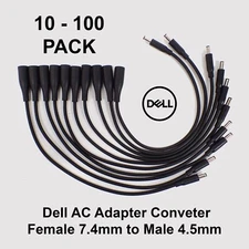 Lot of 10-100 Charger Converter Adapter Cable 7.4mm To 4.5mm For dell Small Tips