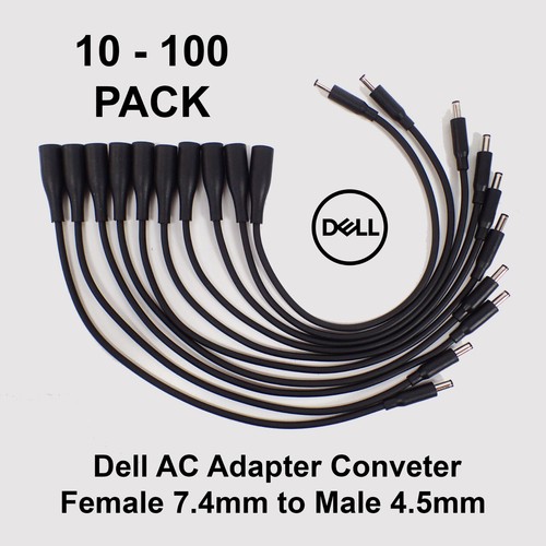 Lot of 10-100 Charger Converter Adapter Cable 7.4mm To 4.5mm For dell Small Tips