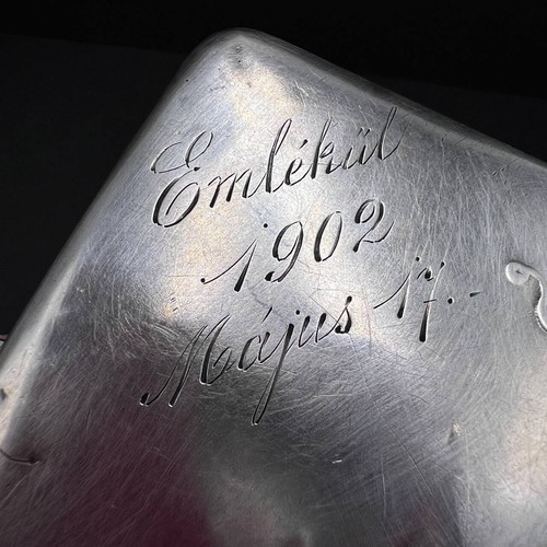 Antique Art Nouveau Silver 800 German Cigarette Case Early 1902s Monogram Signed - Picture 13 of 18