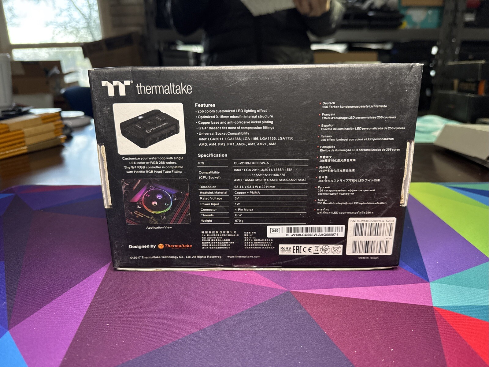 Thermaltake Pacific DIY LCS Intel/AMD W4 RGB CPU Water Block AM4 Ready Type B