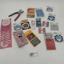 Misc Sewing Lot - Needles, Patches, Snaps
