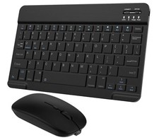 Ultra-Slim Small Bluetooth Keyboard and Mouse Combo Portable Rechargeable Cor...