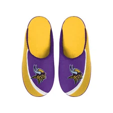 FOCO NFL Men's NFL Minnesota Vikings 2022 Big Logo Color Edge Slippers