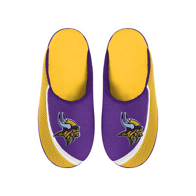 FOCO NFL Men's NFL Minnesota Vikings 2022 Big Logo Color Edge Slippers