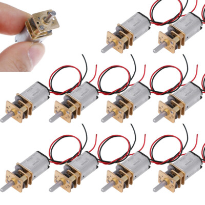 10PC Mini N20 Gear Motor DC 3V-9V Slow Speed Full Metal Gearbox DIY Robot Car US