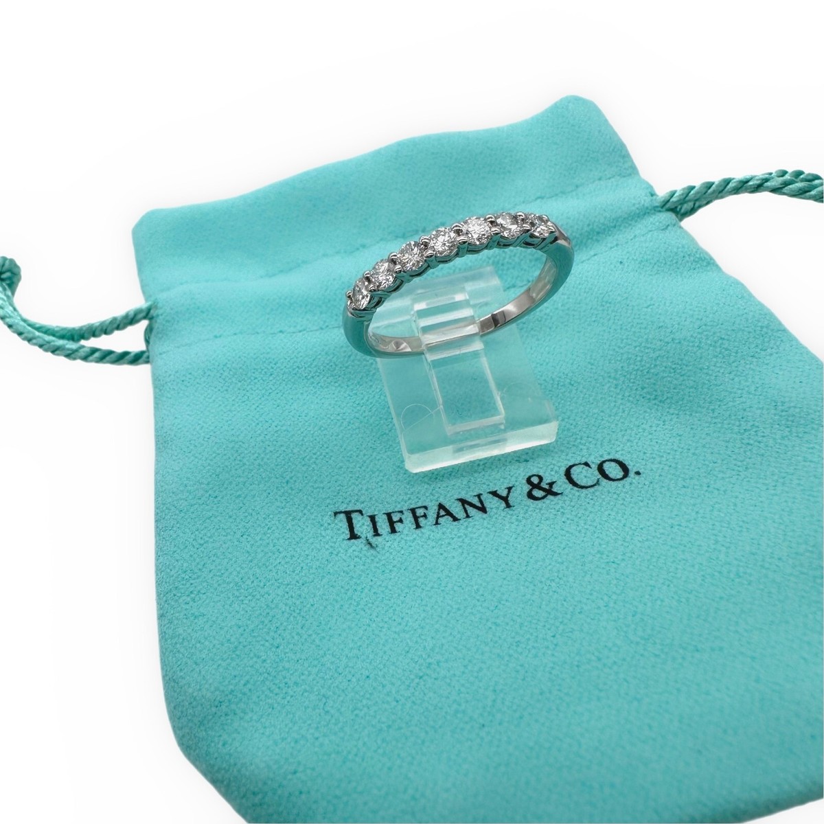 Tiffany & Co Forever Platinum Diamond Band Ring 3mm Half Circle 
