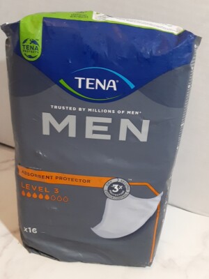 Tena Men Absorbent Protector Level 3 New 16 Count