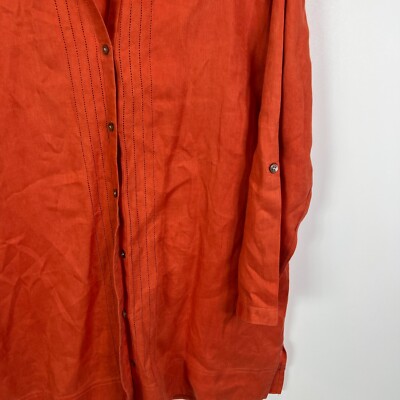 j jill orange linen dress J. Jill Linen Shirt Dresses for sale