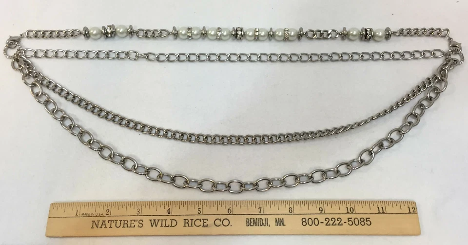 Collar Premier Designs Multi Hilo Instaglam Imitación Placa de Rodio Cristal Foto 3 de 4