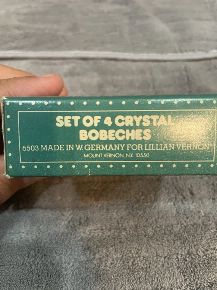 Collar de cera de velas vintage Lillian Vernon 4 bobeches de cristal captadores de goteo Foto 2 de 4