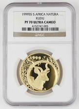 South Africa 1999 Wildlife Natura Kudu 1 Oz Gold Proof Coin NGC PF70 Ultra Cameo 4417.28 per troy oz