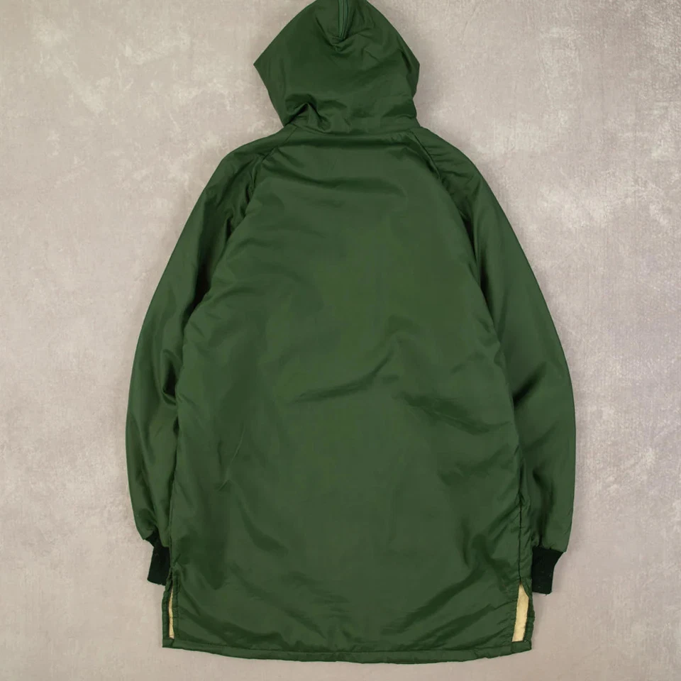 Vintage 80s Union Made Fleece Lined Hooded Jacket M Made in USA Men's Green  - Image 2 of 4
