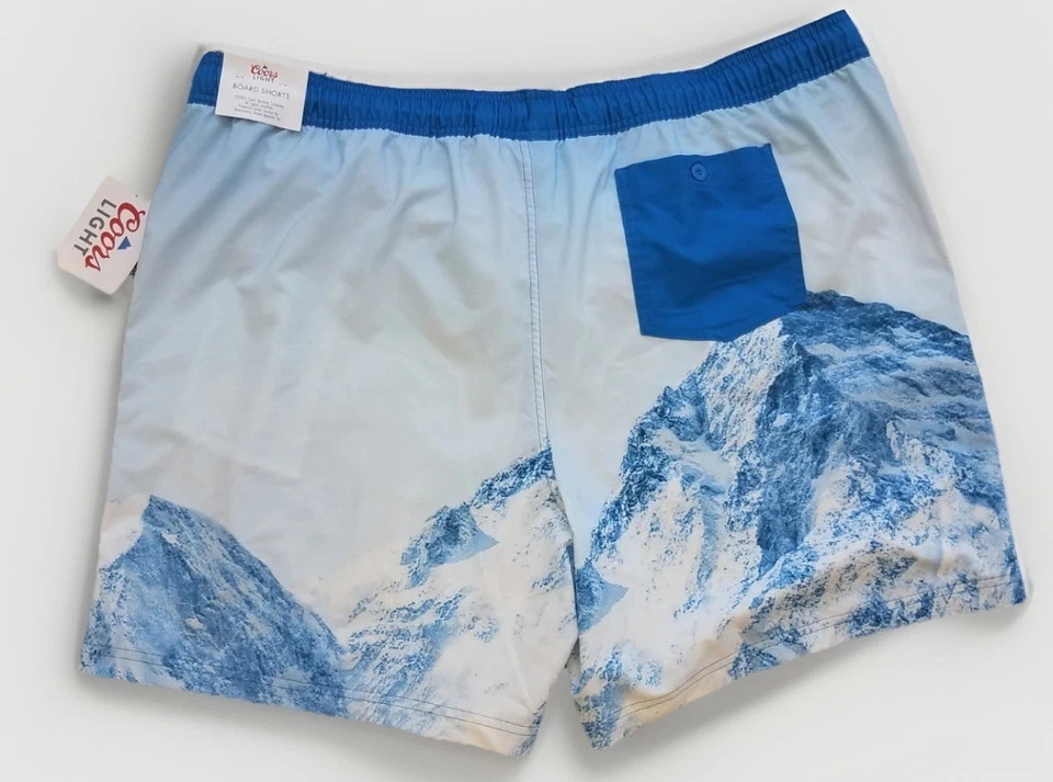 Shorts de tabuleiro Coors forrado leve montanhas azul claro masculino tamanho 2XL (44-46) novo - Imagem 2 de 2