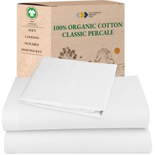 California Design Den Twin Sheets Set - Soft 100 Organic Cotton Sheets with ...