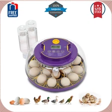 18 Egg Incubator with Auto Turning Temp Humidity Control for Chicken Duck Quail