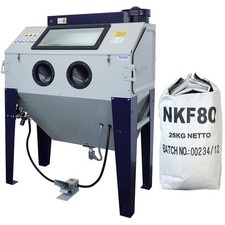 Sabbiatrice SOGI S-120 cabina di sabbiatura + sacco 25 kg grana 80 allumina