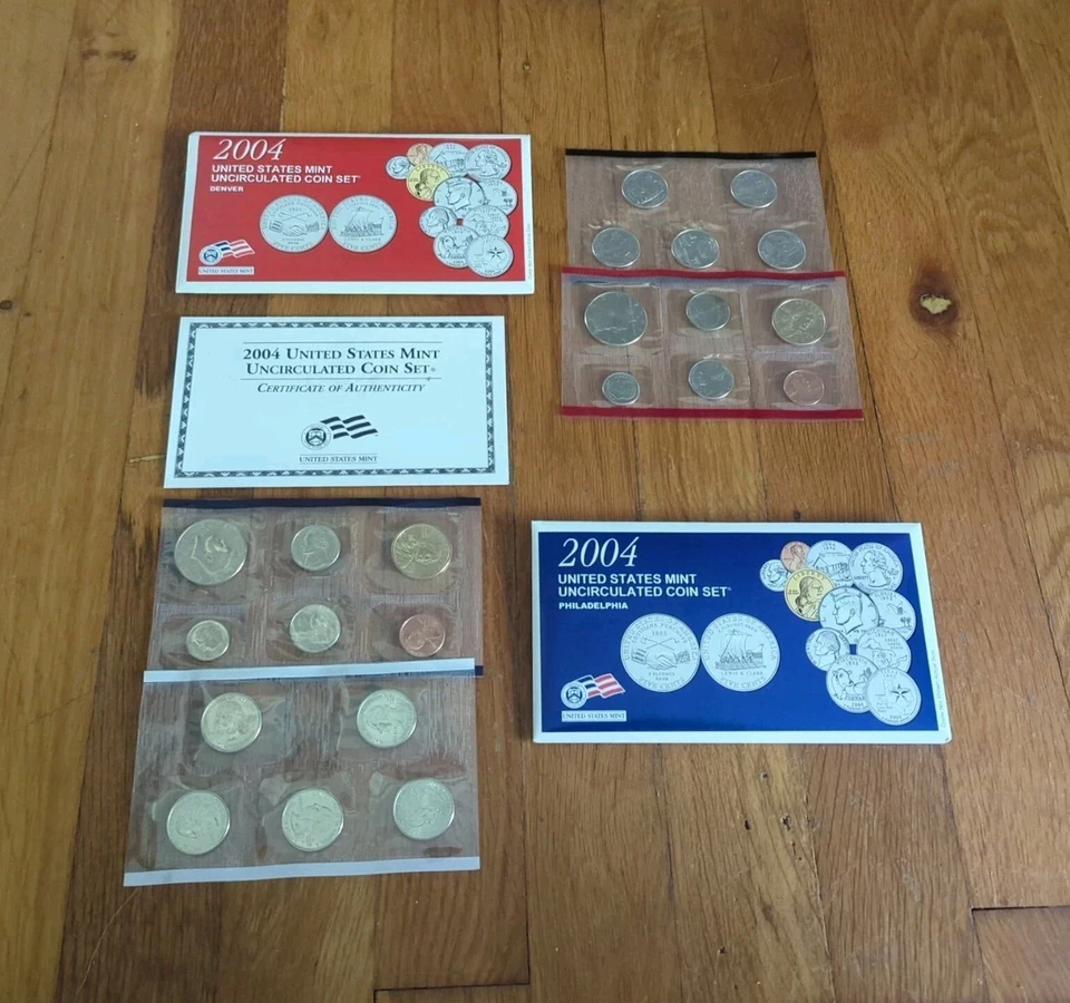 NEW 2004 United States Mint Uncirculated Coin Set Philadelphia & Denver US COA - Image 2 of 4