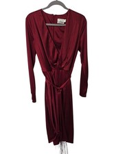 Altuzarra for Target Plunge Neckline Red Faux Wrap Dress Size L Holiday Party