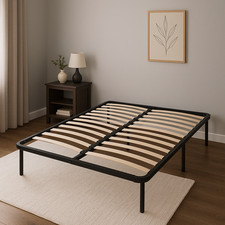 Sommier Metal Solide et Confortable 29 cm - Montage Rapide - Lattes en Bois 14 e
