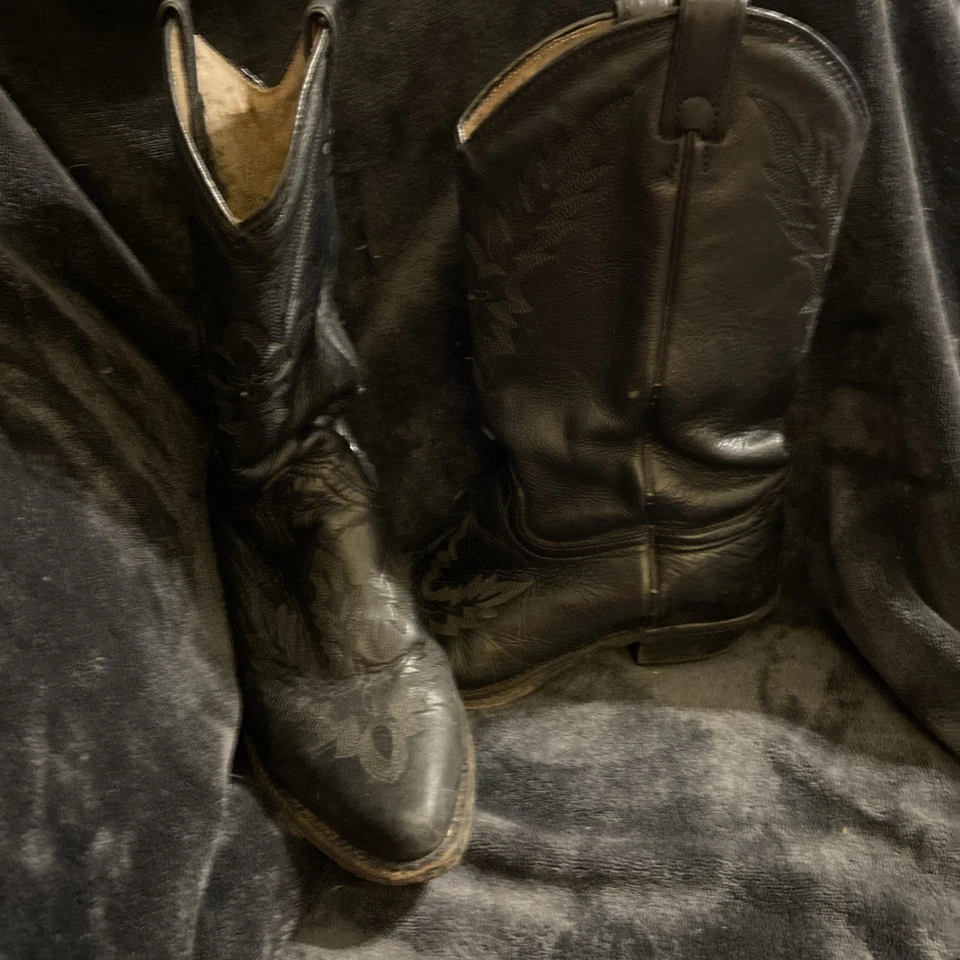 Botas vaqueras mujer cuero negro detalle bordado 8,5 Foto 2 de 4