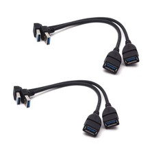4 PCS USB 3.0 Right Angle 90 Degree Up Down Extension Cable Data Adapter