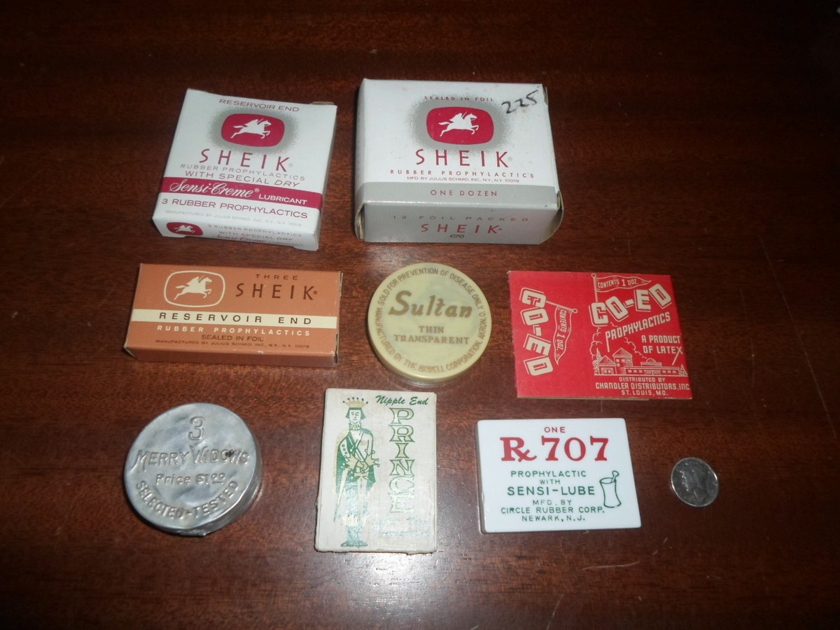 英国製　シェルトニアン★勿忘草★ハート型トリンケットBOX Lot of 8 - PROPHYLACTIC CONDOM collectibles - boxes + 3 Merry