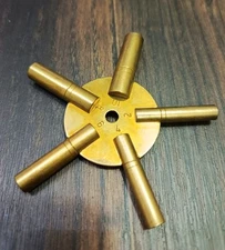 5-in-1 Clock Key Brass Tool | Universal Winder for Antique & Vintage Clocks.
