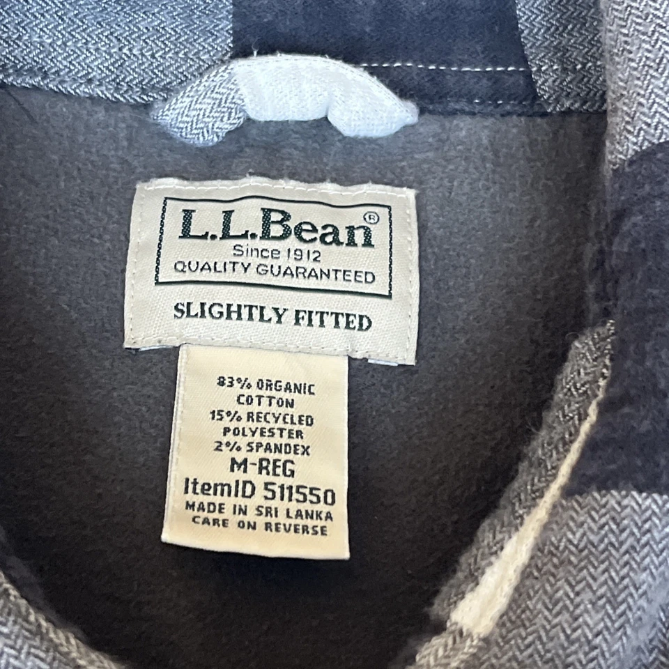 L. L. Bean Shacket Lined Fleece Flannel Plaid Sz M-Reg Slightly Fitted - Image 3 of 4