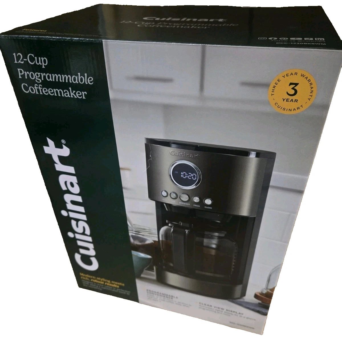 Cuisinart Stainless Steel 12-Cup Coffee Maker, Programmable Brew Machine