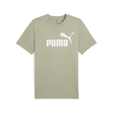 PUMA Essentials Logo Crew Neck Short Sleeve T-Shirt Mens Green Casual Tops 68884