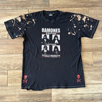 Vintage Ramones 2000 s Dragonfly Clothing Co.Bleach Black Wanted Poster Adios