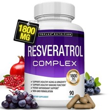 Resveratrol Supplement 1800 mg Antioxidant Complex - Highly Potent Natural Pills