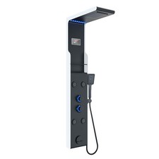 ELLO ALLO LED Shower Panel Tower System with Shelf,Rainfall Shower Head and Rain