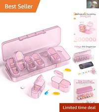 BPA-Free Portable Pill Organizer - 7-Day AM/PM Box for Supplements On-the-Go