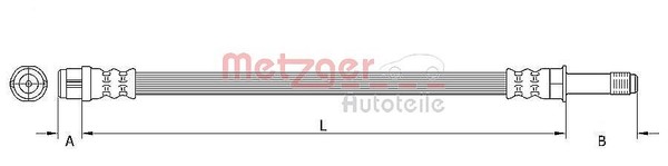 Metzger Bremsschlauch Hinten, Hinterachse, Links, Rechts U.A. FüR Audi, Porsche-image