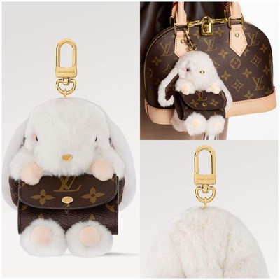 Louis Vuitton Cute Bunny Bag Charm Earphone Case Key Holder