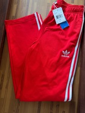 Adidas Youth Kids Trefoil Track Pants Red Large New