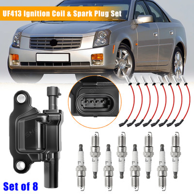 For 2009-15 Cadillac CTS UF413 Ignition Coil & 41-110 Spark Plug & 9748UU Wire