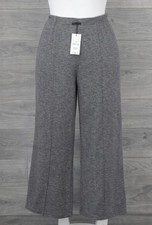 Zara Women  s Size Large Grey Marl Soft Seam Wide-Leg Trousers Pants
