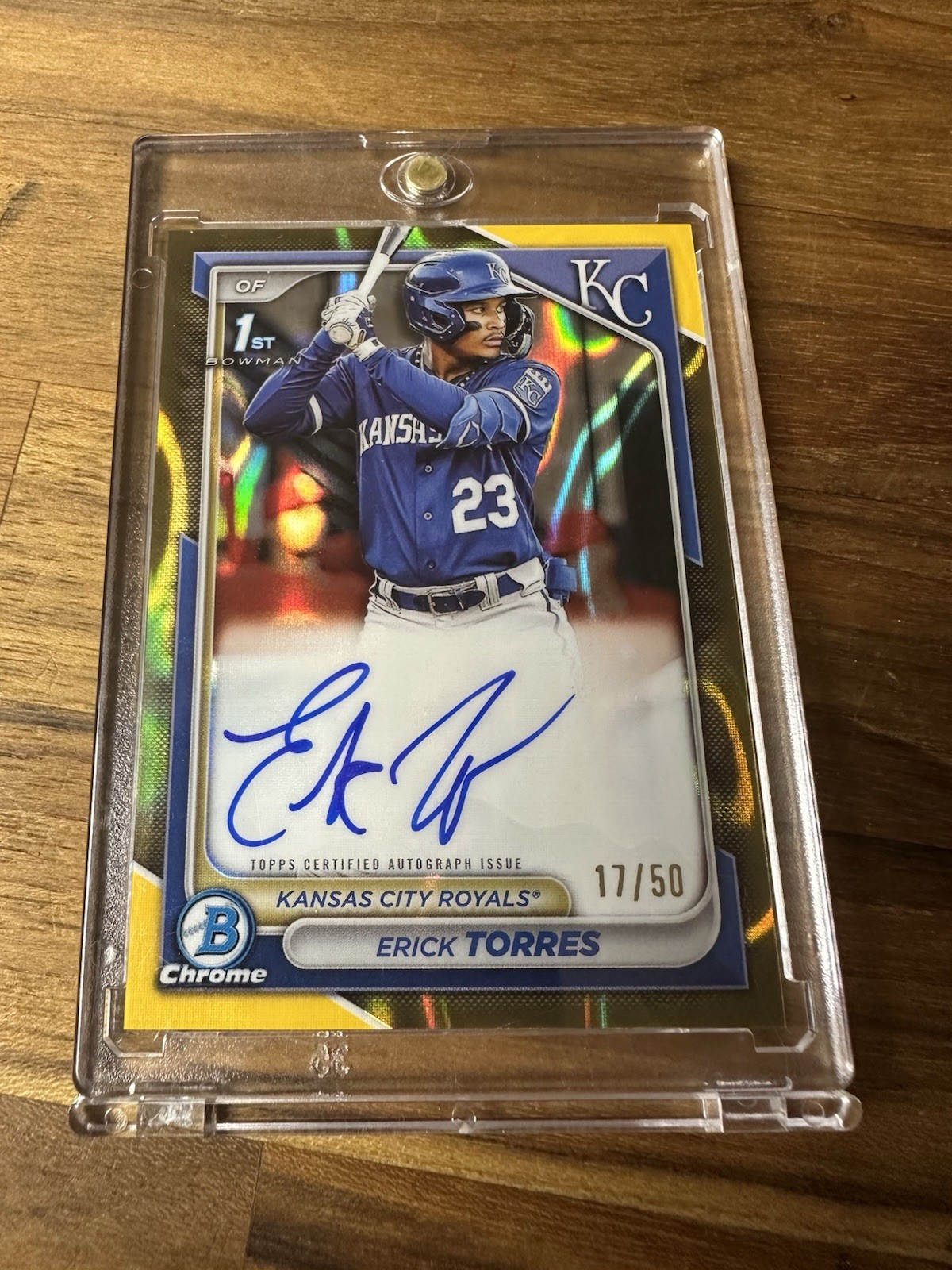 2024 Bowman Chrome Prospect Autographs Erick Torres #CPA-ET Gold Lava Auto 17/50