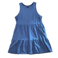 Gap Dress Women's Size Large Blue Sleeveless Sun Dress Beach Pockets
