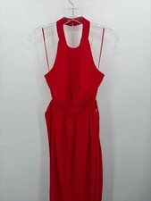 Pre-Owned Lush Red Size Small Halter Maxi Sleeveless Dress