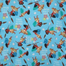 Disney Moana Hawaiian Disney Princess 1 YARD Blue Cotton Quilting Fabric