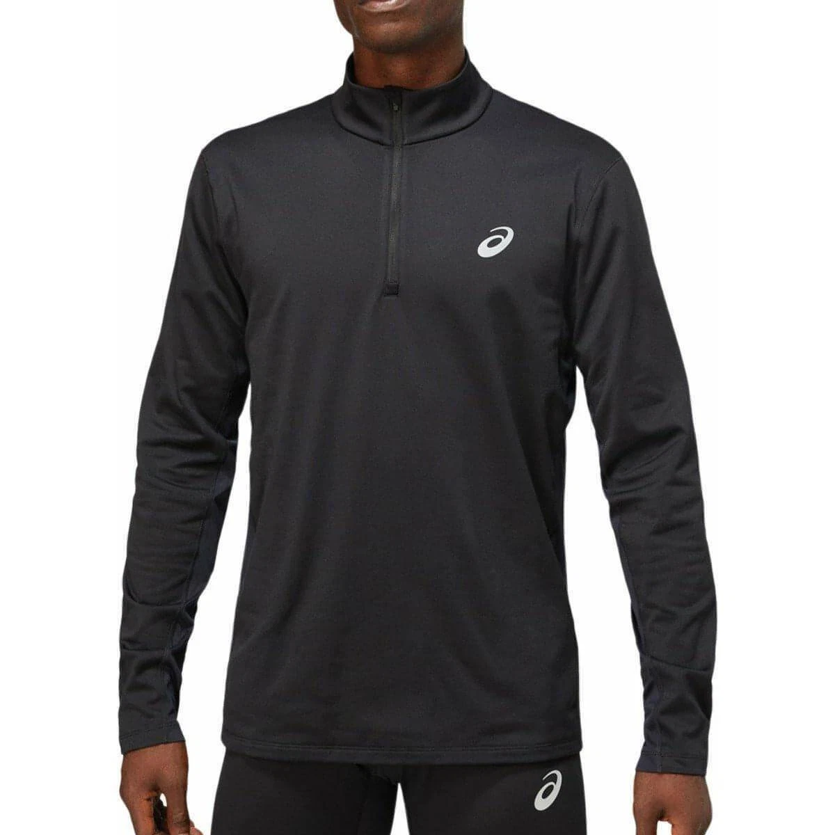 Asics Core Half Sleeve Long Zip Mens eBay | - Top Running Black Winter