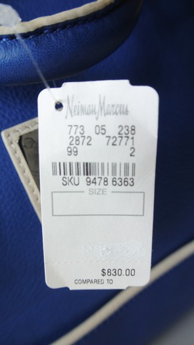 Bolso de Mano de Cuero GF Ferre con Bandolera, Azul/Beige NUEVO - Imagen 6 de 12