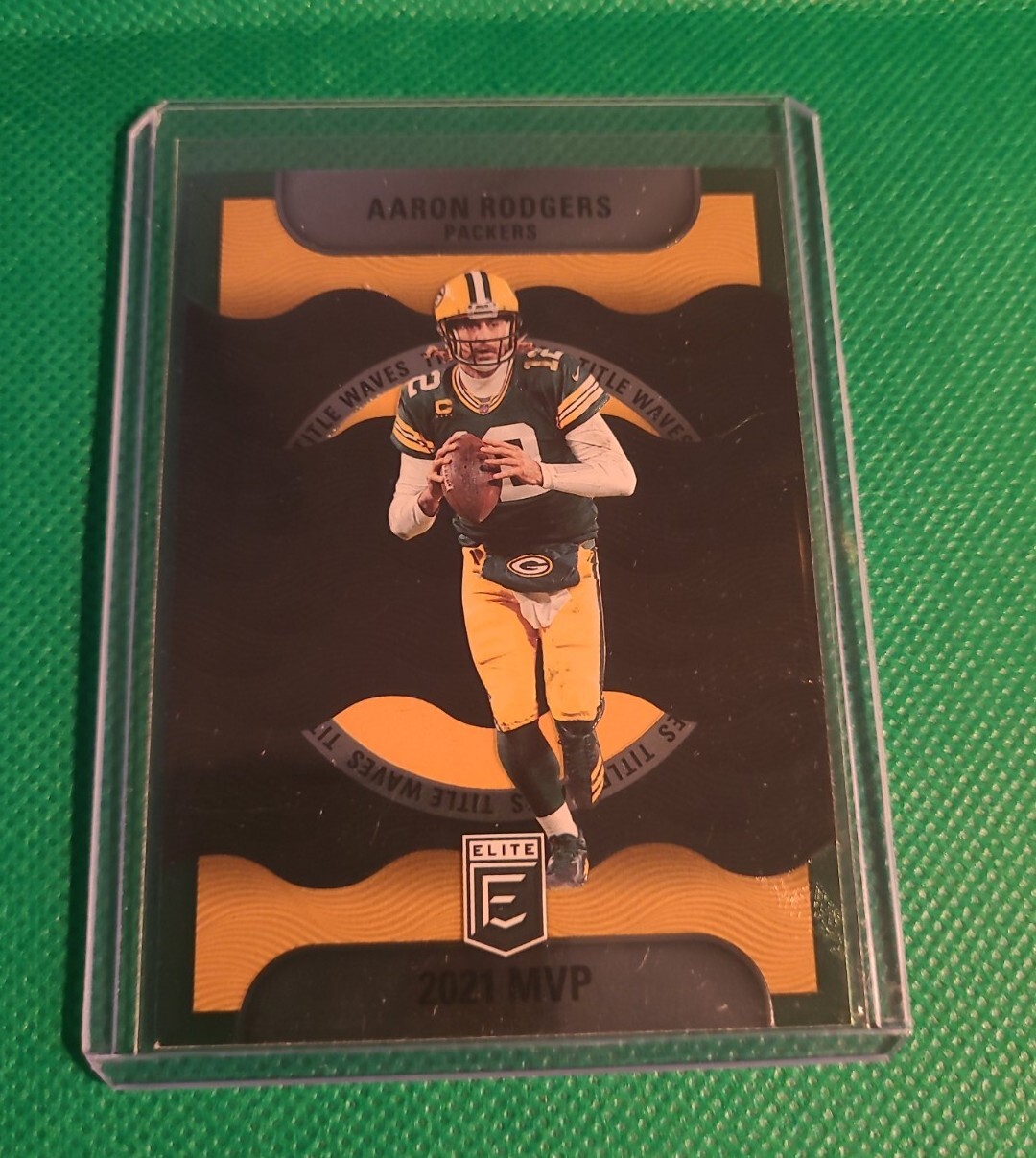 Aaron Rodgers 2022 Panini Donruss Elite Title Waves Insert 2021 MVP #TW1