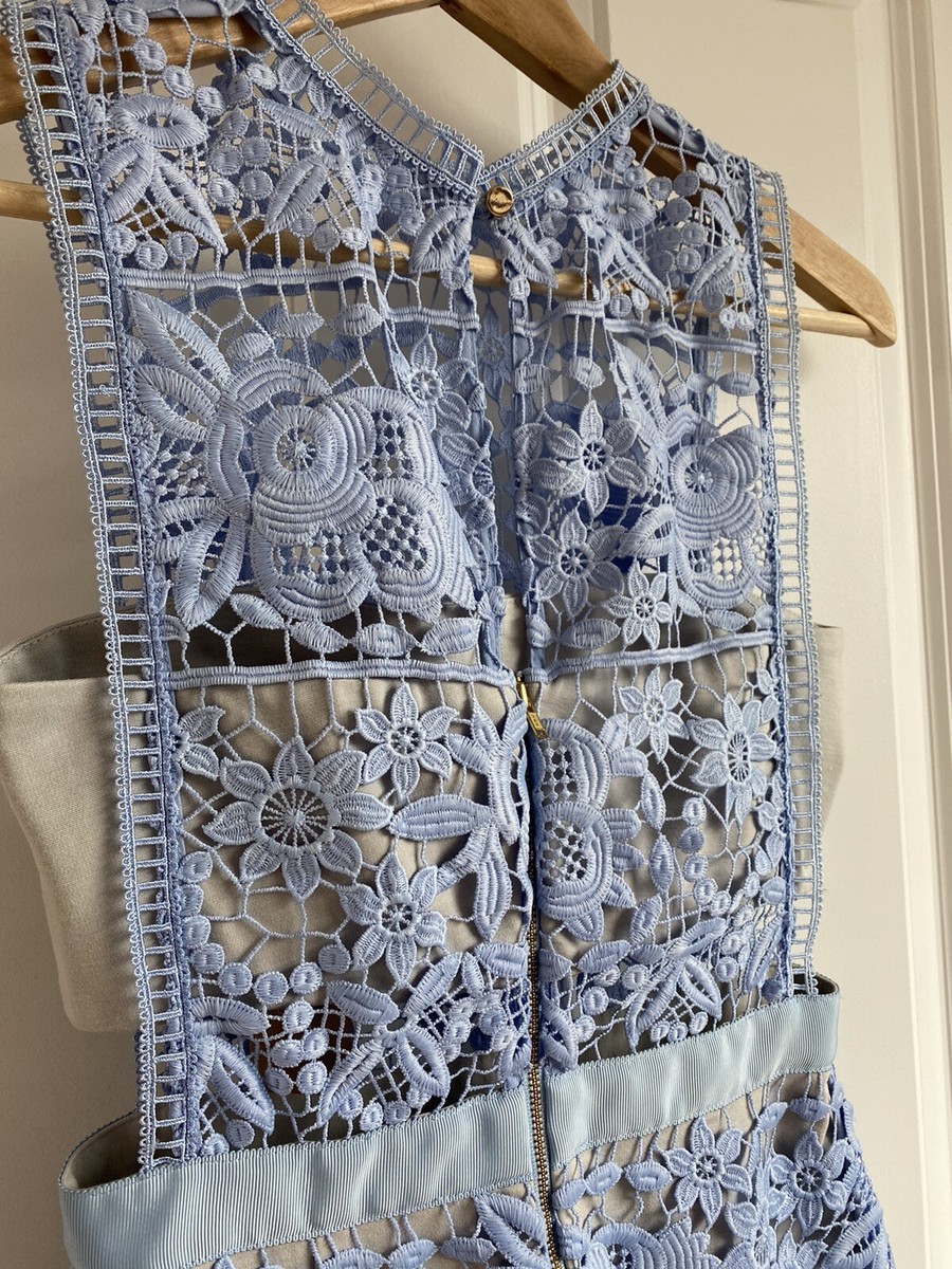 Self-Portrait Size 8 Blue Mini Dress Lace | eBay