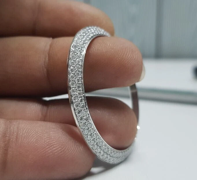 41MM Custom Moissanite Diamond Domed Honeycomb Bezel 4.46CT | ZamZamJewellers - Image 4 of 4