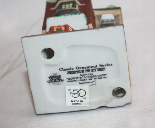 Department 56 Christmas in the City Series Dorothy's Dress Shop Ornament #98740 - Picture 5 of 7